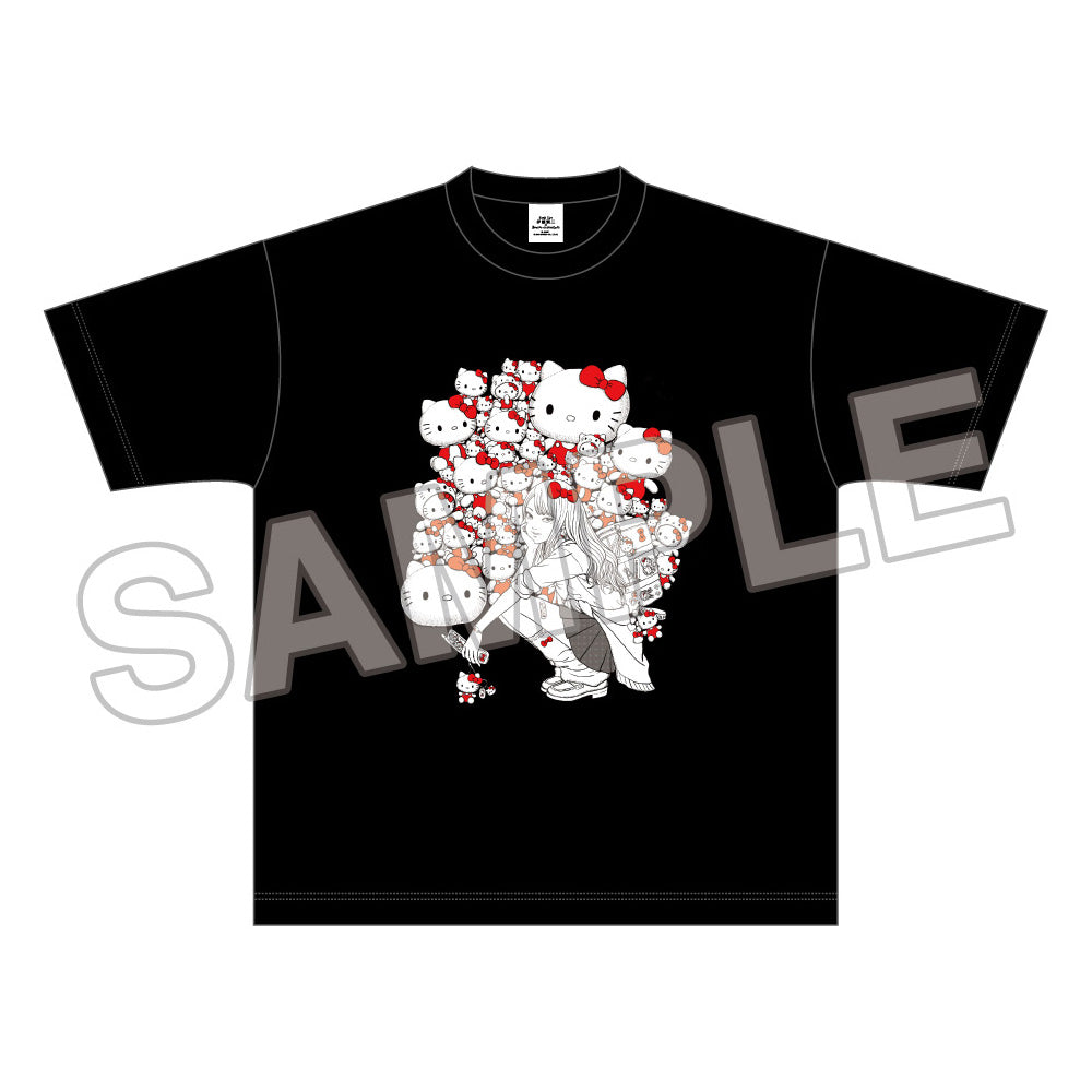 JUNJI ITO x Sanrio characters Rugged T-shirt, Hello Kitty x GYARU TOMIE