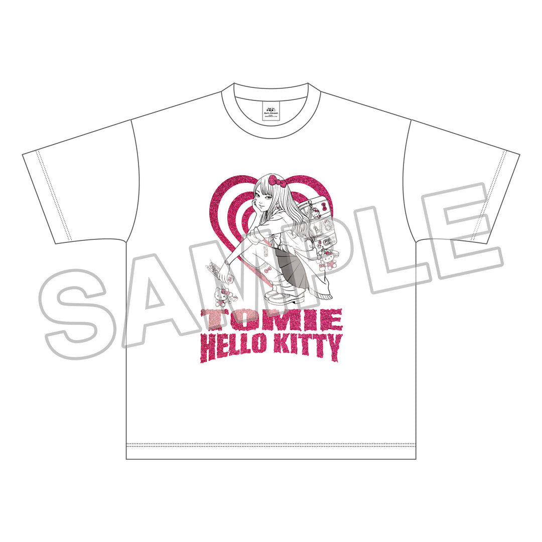 JUNJI ITO x Sanrio characters Glitter T-shirt , Hello Kitty x GYARU TOMIE