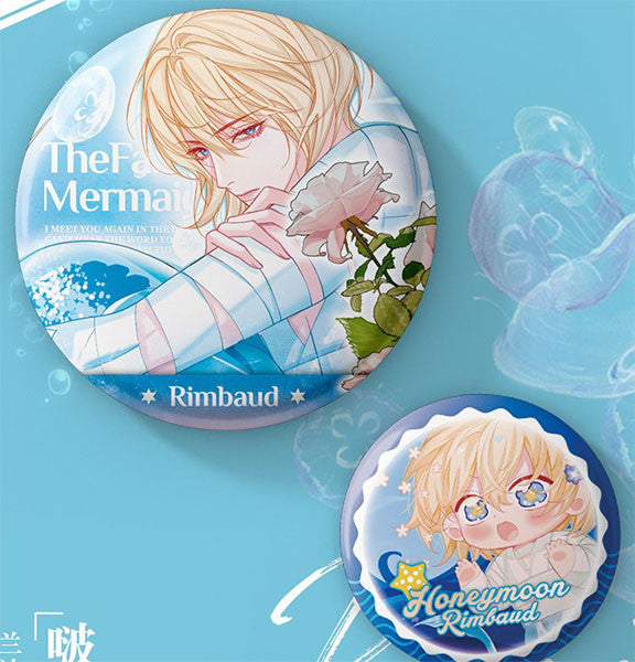 The Falling Merman Rimbaud Tin Badge Set