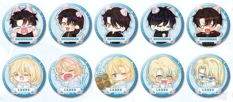 The Falling Merman Chibi Tin Badge Set