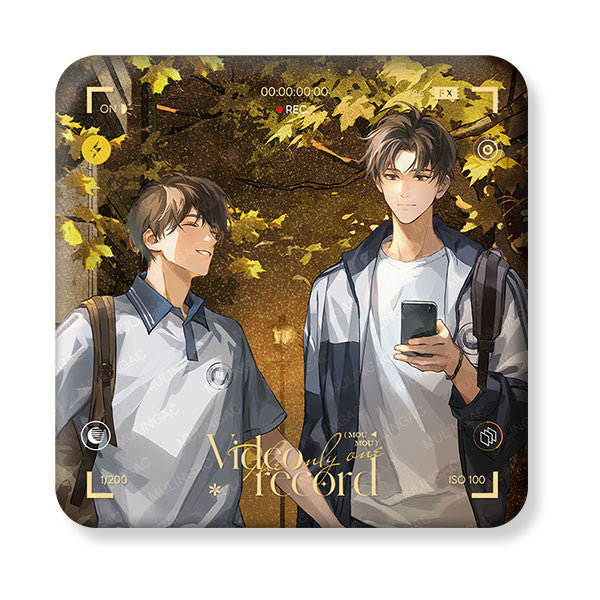Mou Mou Record Video Oversized Shimmer Tin Badge