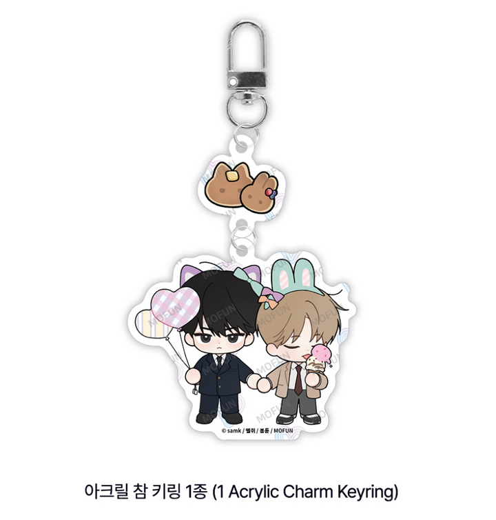 December Heart Acrylic Keyring Set