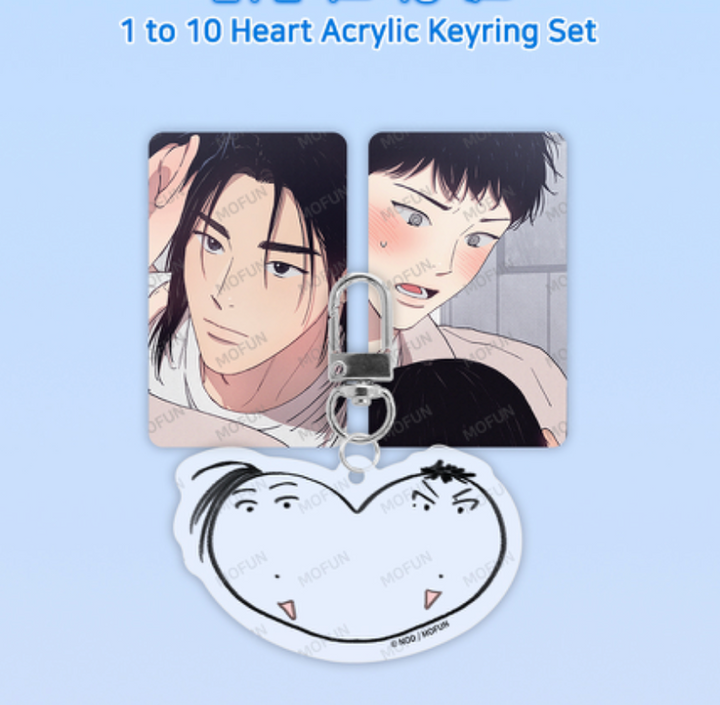 1 to 10 Heart Acrylic Keyring Set