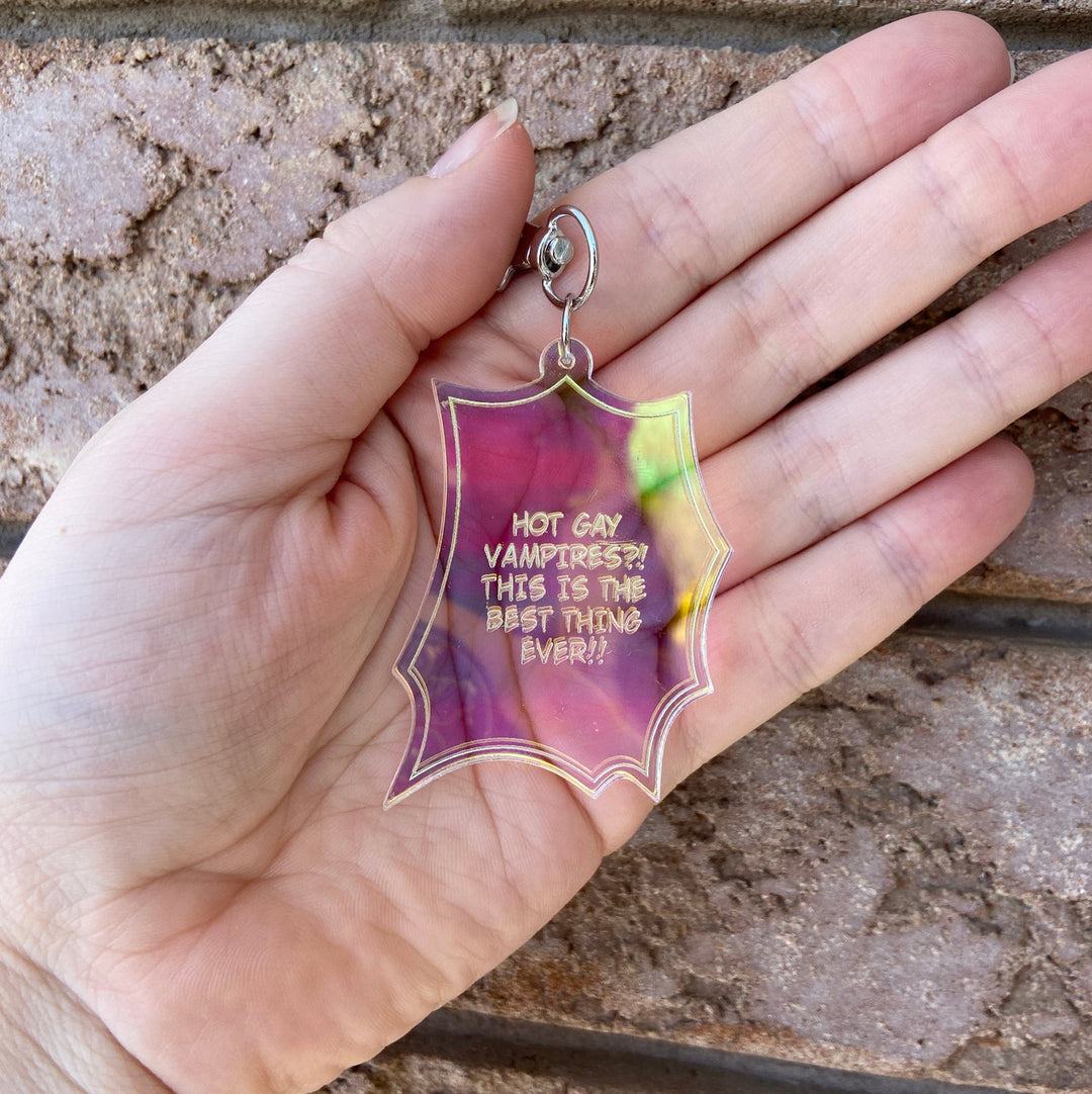 Hot Gay Vampires Iridescent Keychain/Bag Charm