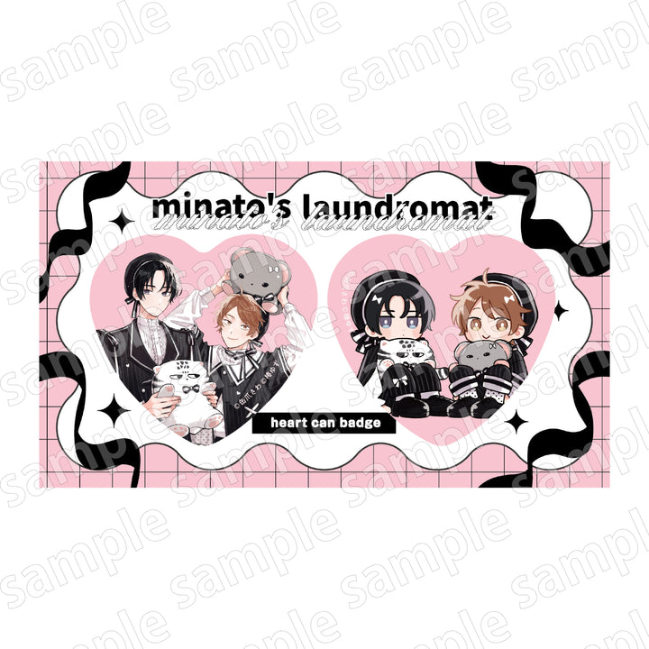Black and Pink Collection Heart Tin Badge