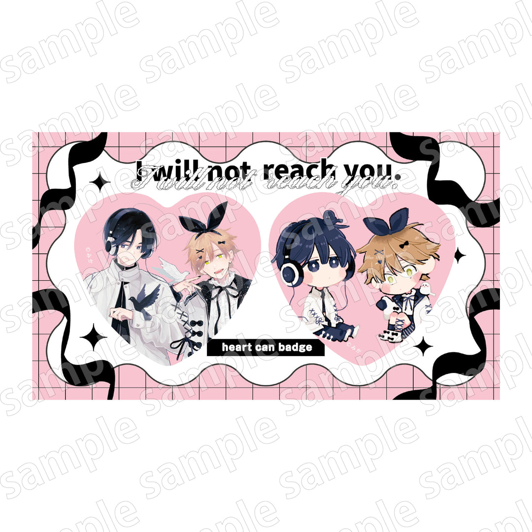 Black and Pink Collection Heart Tin Badge