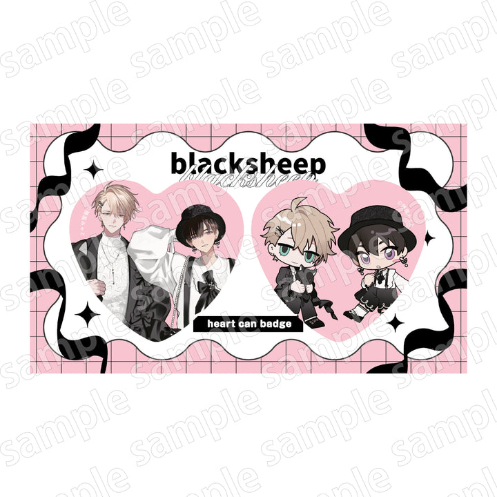 Black and Pink Collection Heart Tin Badge