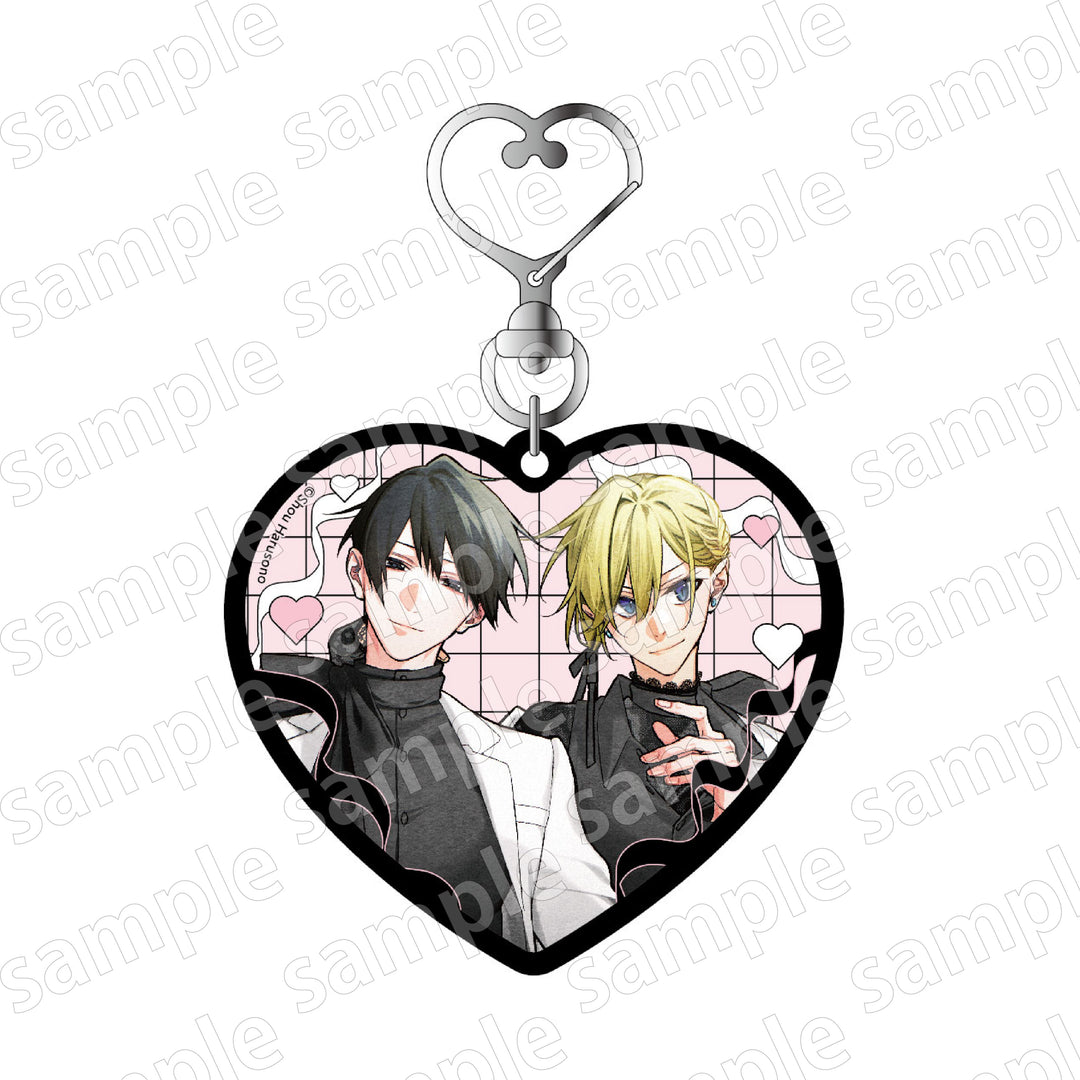 Black and Pink Collection Heart Keychain