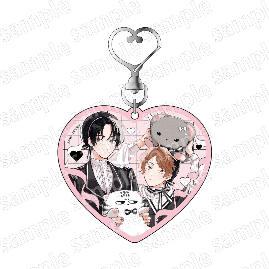 Black and Pink Collection Heart Keychain