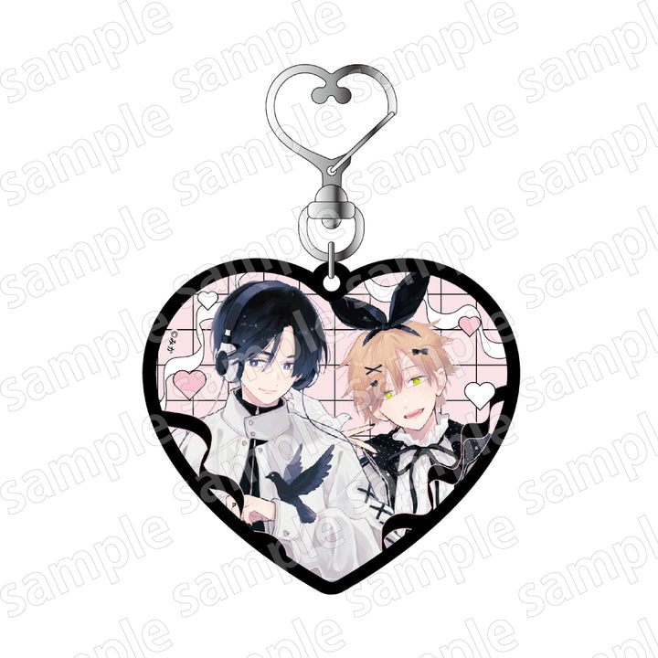 Black and Pink Collection Heart Keychain