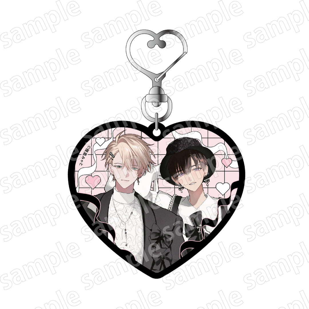 Black and Pink Collection Heart Keychain