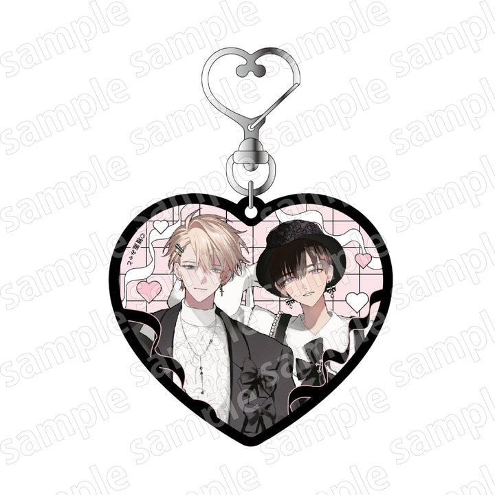 Black and Pink Collection Heart Keychain