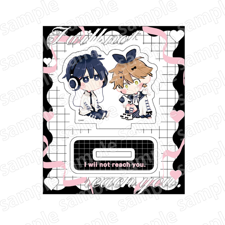 Black and Pink Collection Chibi Style Acrylic Stand