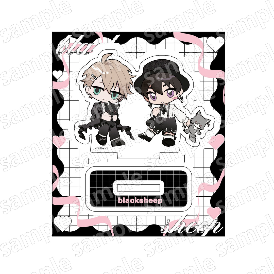 Black and Pink Collection Chibi Style Acrylic Stand