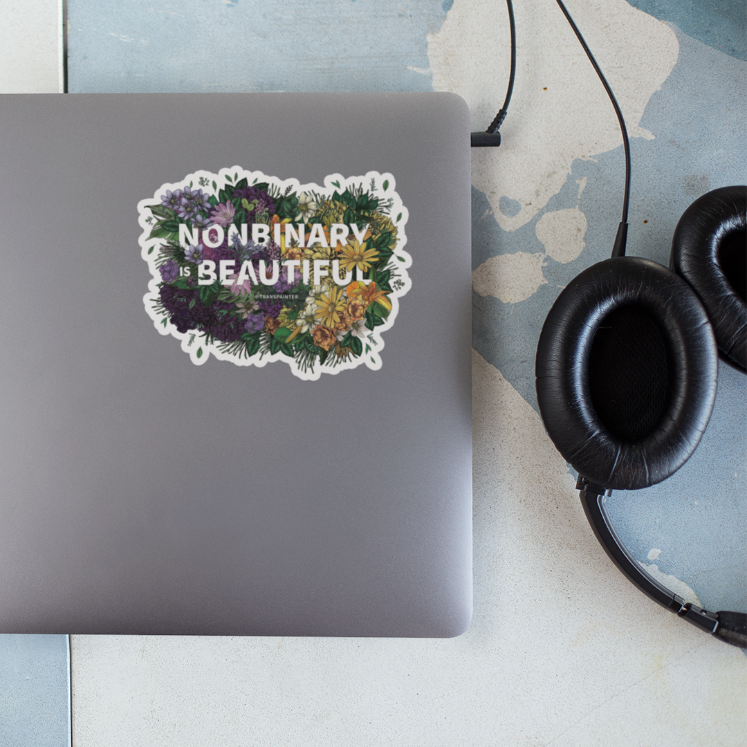 Nonbinary is Beautiful Bumper Sticker | Nonbinary LGBTQ Gift