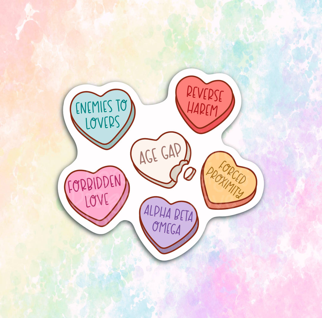 Romance Tropes hearts sticker