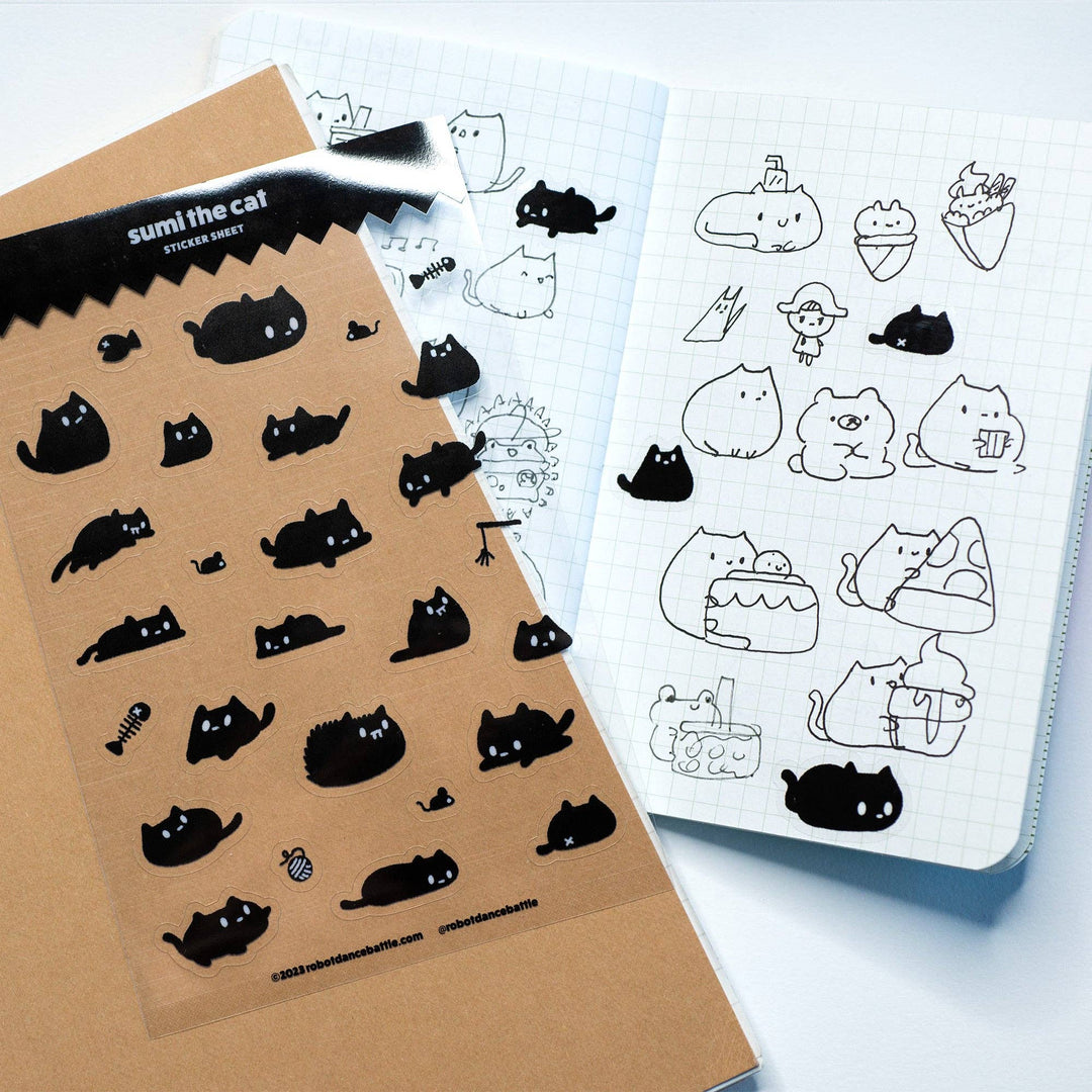Sumi The Black Cat Sticker Sheet