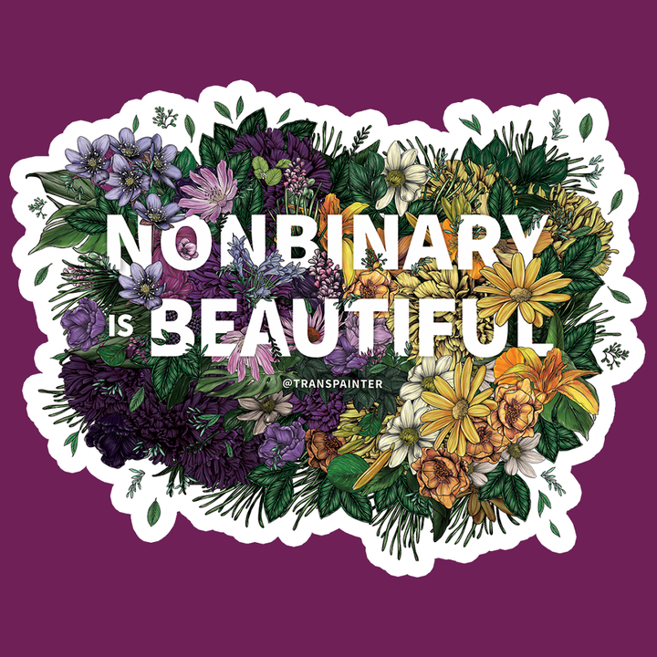 Nonbinary is Beautiful Bumper Sticker | Nonbinary LGBTQ Gift