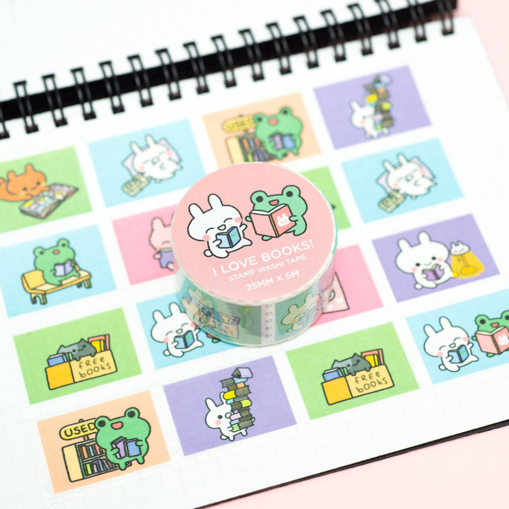I Love Books Stamp Washi Tape