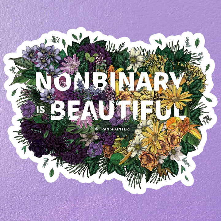 Nonbinary is Beautiful Bumper Sticker | Nonbinary LGBTQ Gift