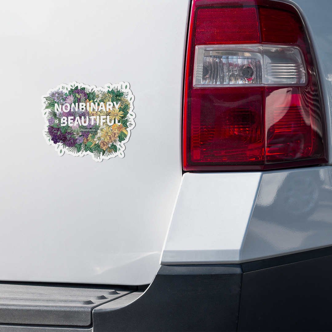 Nonbinary is Beautiful Bumper Sticker | Nonbinary LGBTQ Gift