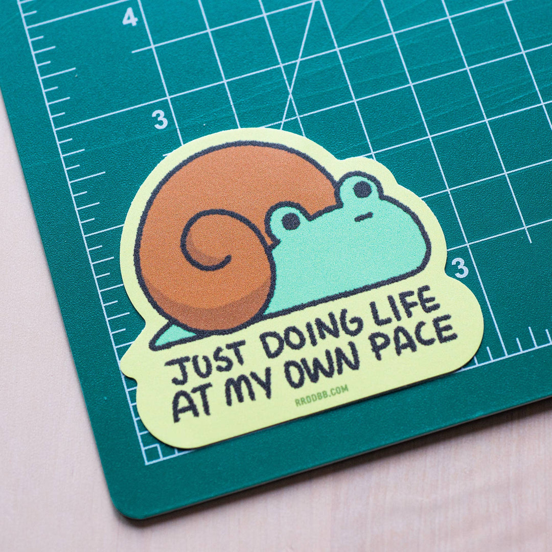 Lazy Snail Frog Sticker