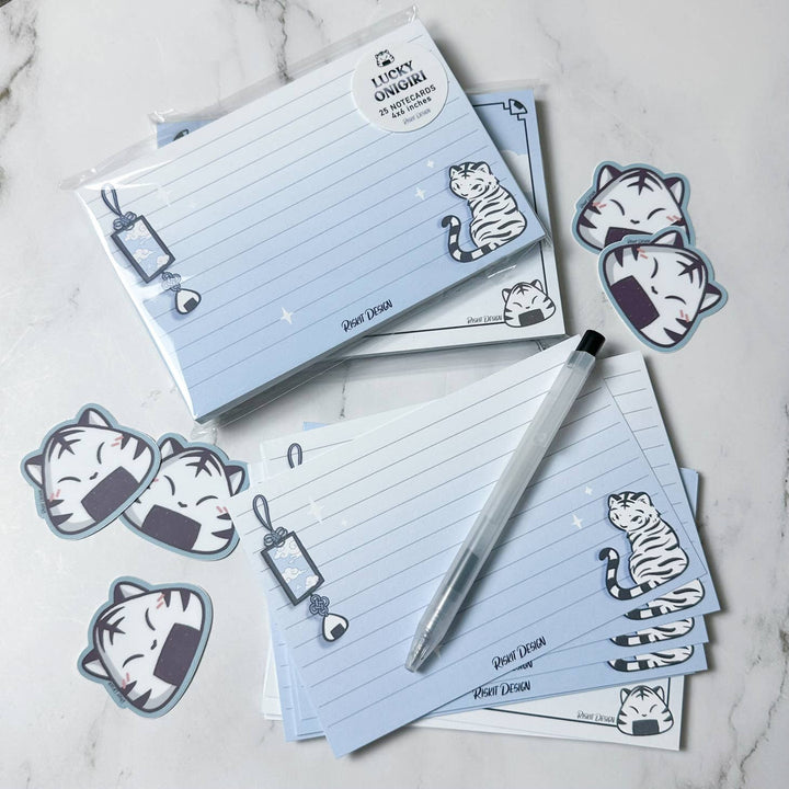 Lucky Onigiri Tiger Note Cards