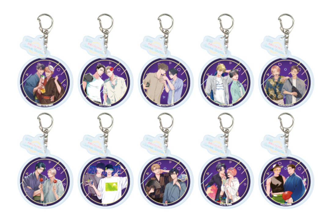 Office Worker Couple's Summer Vacation BL Fair Acrylic Keychain Blind Bag