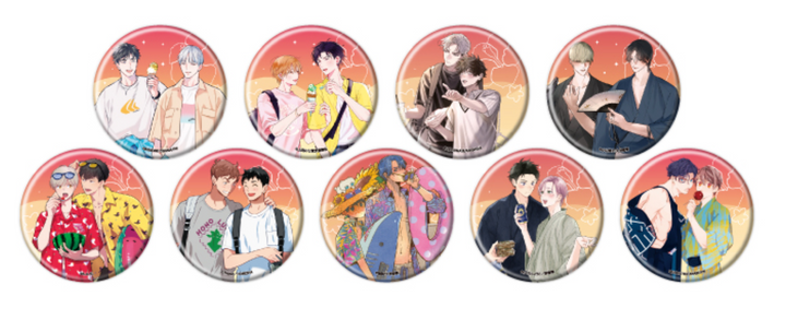 Office Worker Couple's Summer Vacation BL Fair Can Badge Blind Bag
