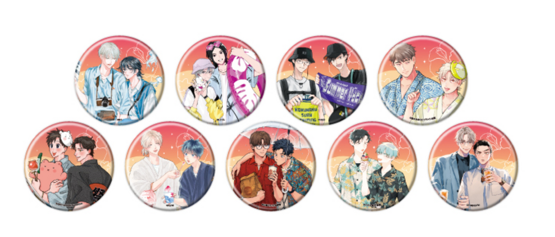 Office Worker Couple's Summer Vacation BL Fair Can Badge Blind Bag