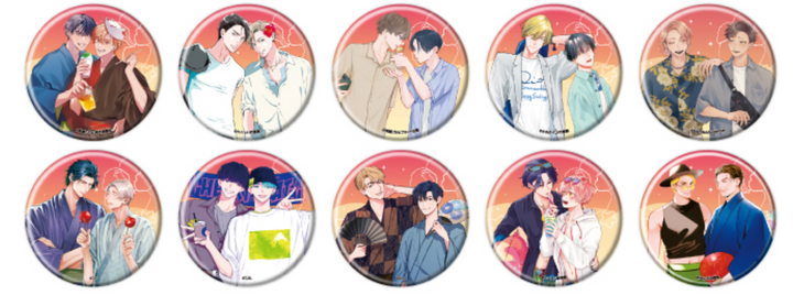 Office Worker Couple's Summer Vacation BL Fair Can Badge Blind Bag