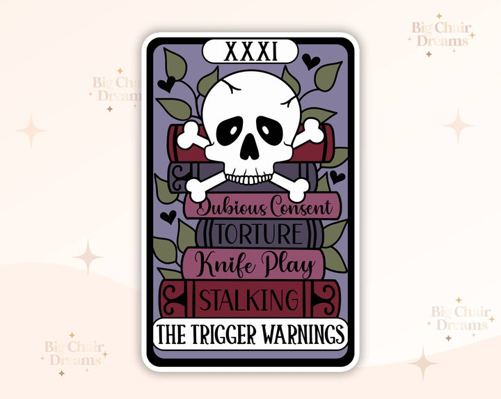 Tarot Card The Trigger Warnings Book Sticker